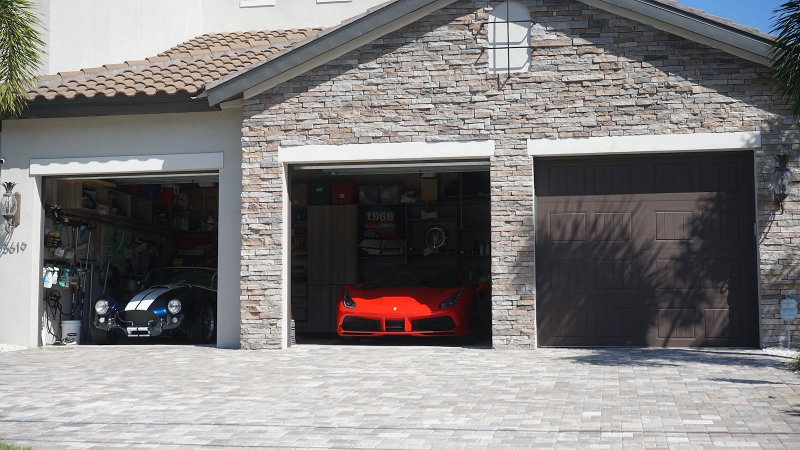 Car parked in home garage in Washington Township