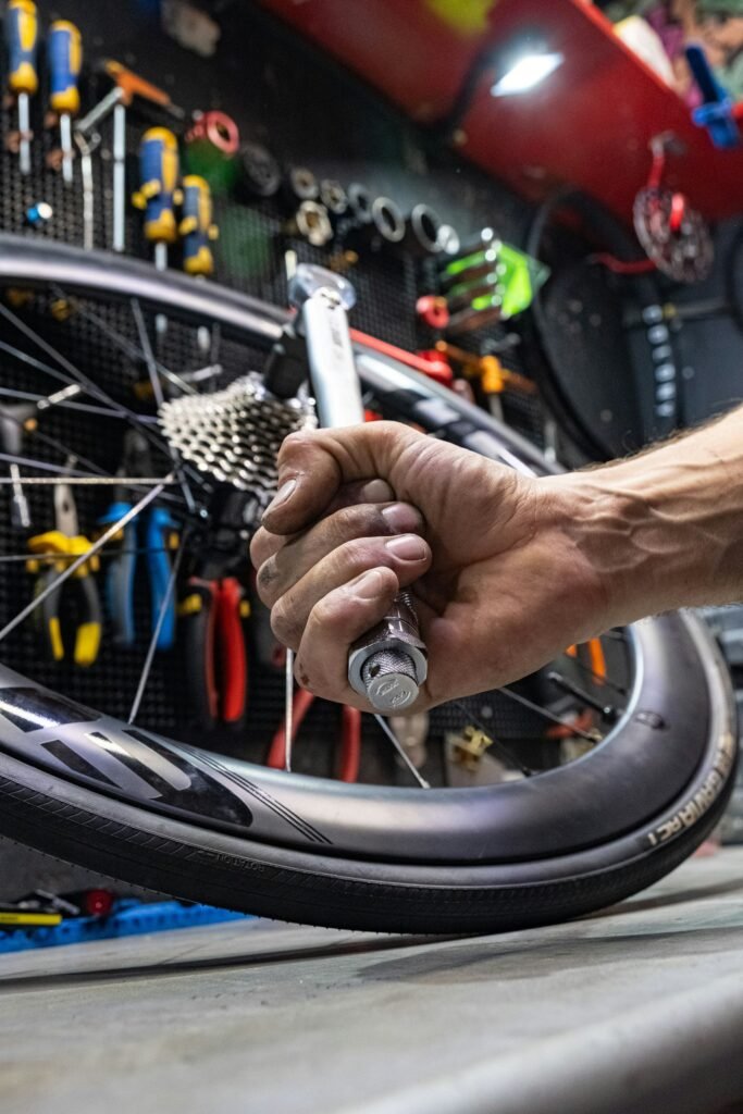 Technician working with a wrench